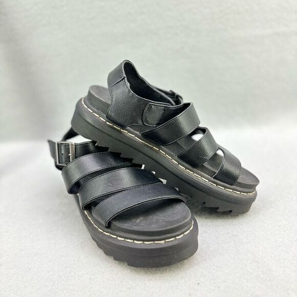 Sincerely Jules Model "Daring" Black Chunky Platform Sandals Women's Size 6 - Picture 6 of 8